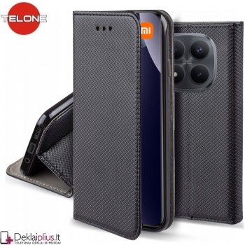 Telone atverčiamas dėklas - juodas (Xiaomi Redmi Note 15 Pro Plus/Poco M8 Pro 5G) Telone atverčiamas dėklas - juodas (Xiaomi Redmi Note 15 Pro Plus/Poco M8 Pro 5G)